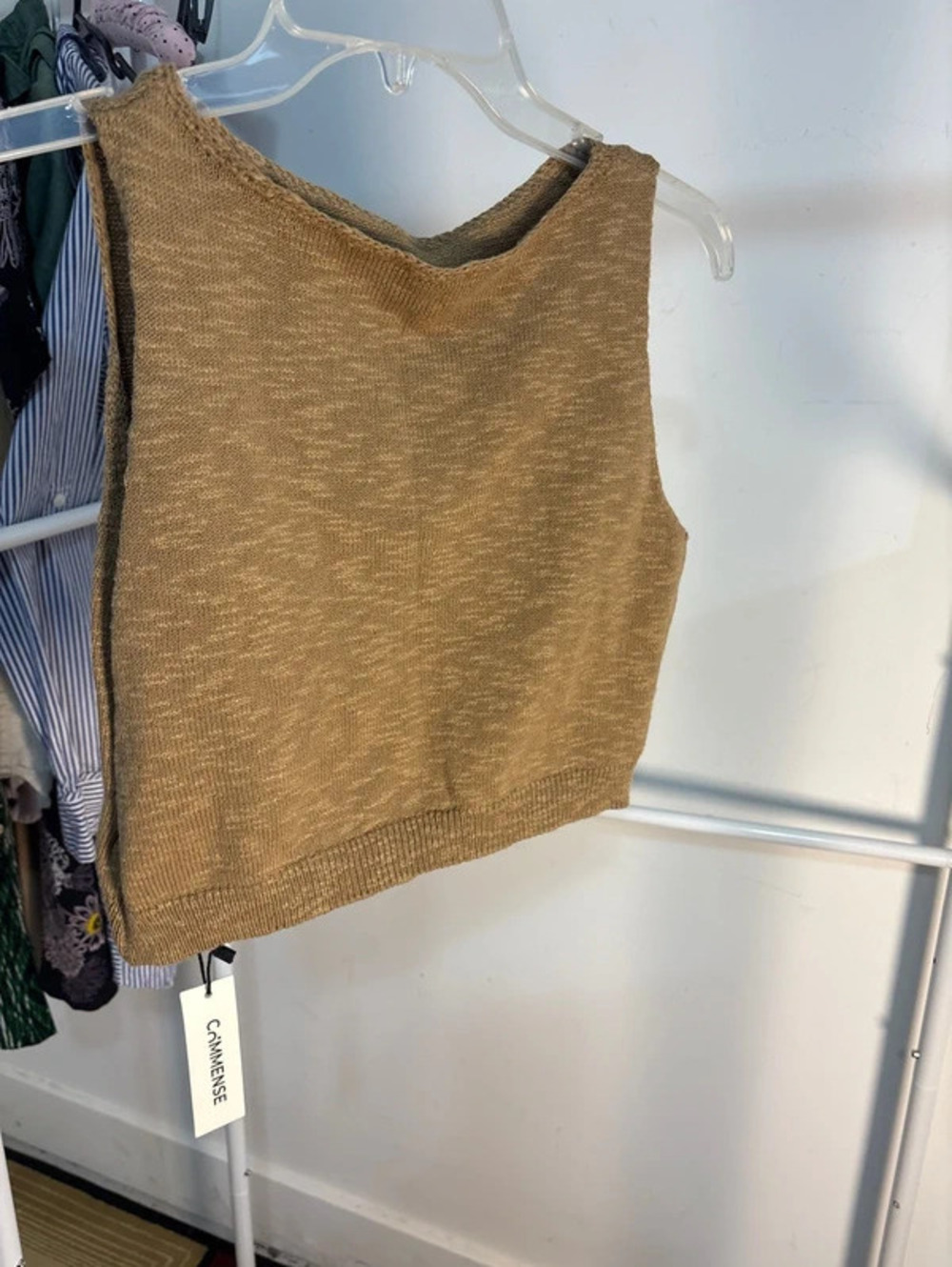 NWT Commense Cotton Blend Knit Crop Tank Top - Size XS
